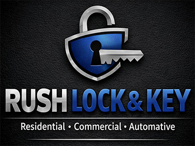 RUSH LOCK & KEY logo, residential commercial and automotive locksmith in Lawrenceville GA